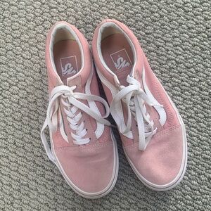 Vans Shoes Womens 7.0 Pink Lace Up Skate Sneakers Pink